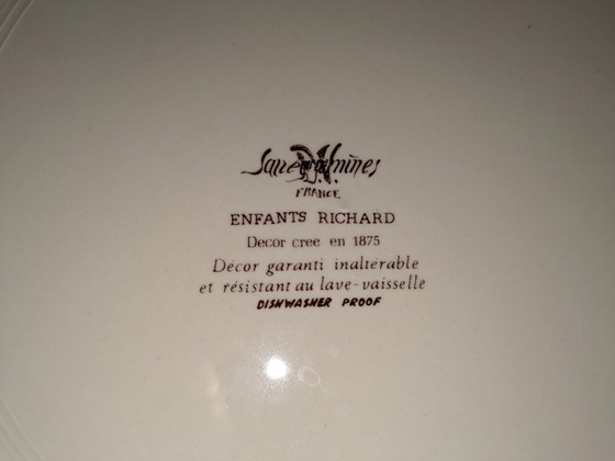 Image 1 of Sarreguemines earthenware dinner plate, Richard Children pattern