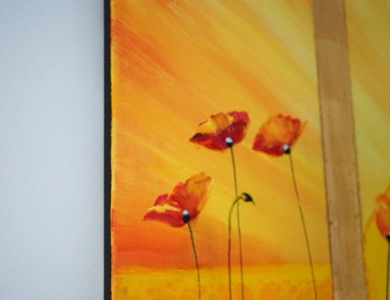 Image 1 of Golden Thresholds – Large Original Painting 80x70 cm, Hand Applied 23K Gold Leaf, Contemporary Symbolic Art