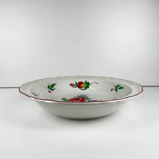 Bol para ensalada con borde, diseño de farola de KG Lunéville, estampado rosa. – Loza, Ceramic (photo 3 of 5)