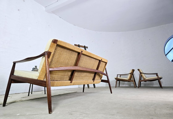 Image 1 of Hartmut Lohmeyer Set Mid Century anni '60 e '70 Panche Poltrone Poltrona Vintage Suite