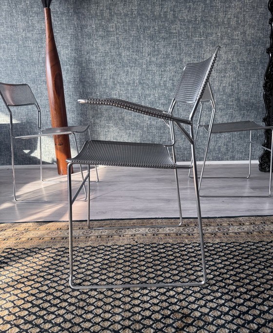 Image 1 of Juego de 3 sillas apilables cromadas "Sultana" de Arrben International, ca 80s