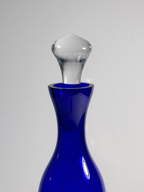 Image 1 of Kobalt Blaues Böhmisches Schnaps / Likör Set aus den 1960er