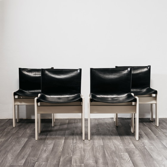 Image 1 of Set aus 4 „Monk“-Stühlen von Afra & Tobia Scarpa, Molteni&C, Rare Edition, Design der 1980er Jahre
