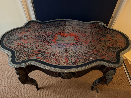 Boulle Coffee Table, Bronze, Wood, Black (photo 2 of 12)