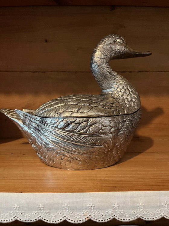 Image 1 of Mauro Manetti - Silver-plated Ice Bucket in Shape of Duck
