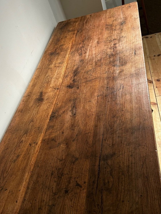 Image 1 of Antique oak country farmhouse table, 19th century