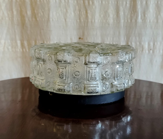 Molded glass ceiling light or wall lamp - Mid.XXth (photo 4 of 8)