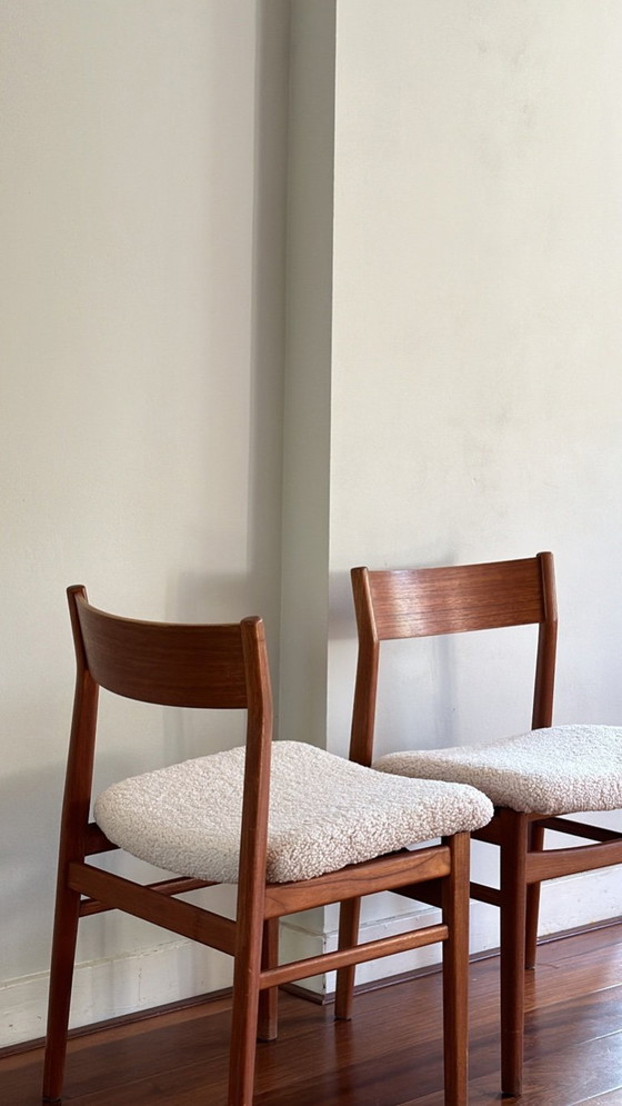 Image 1 of 4x vintage teak teddy chairs