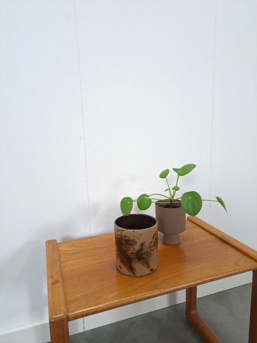 Pot de fleurs en céramique marron Allemagne de l'Ouest