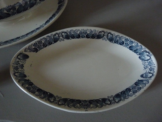 Image 1 of Longchamp "Marcel" juskom van ijzersteen en serveerschalen