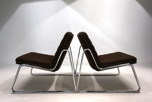 Ensemble de deux chaises longues Drabert en chrome de Gerd Lange, 1970