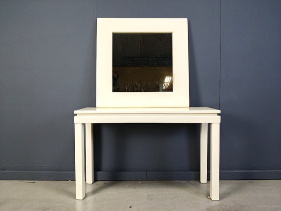 Image 1 of Consolle francese vintage laccata con specchio, anni '80