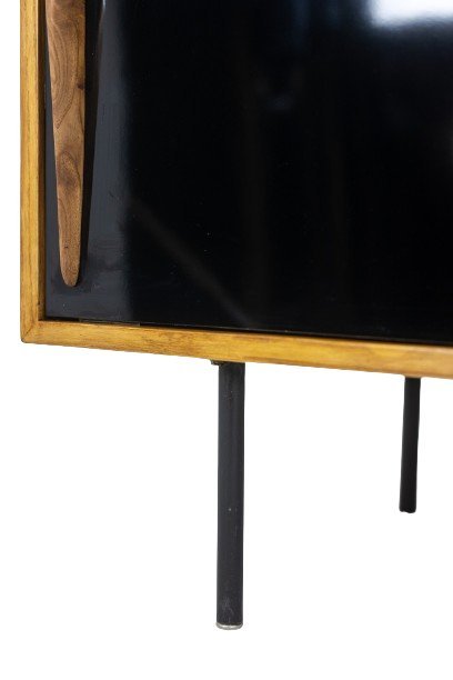 Image 1 of Aparador bajo de fresno con puertas correderas, años 60