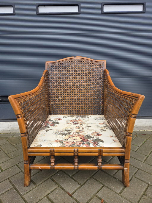 Giorgetti rattan and bamboo chair