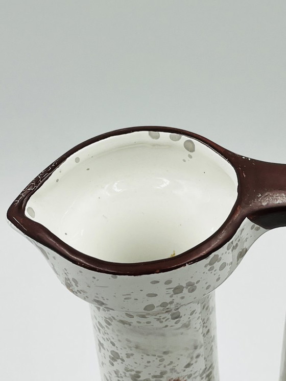 Image 1 of Vintage Italiaanse vaas in de vorm van een karaf met bloemversiering, jaren 70.