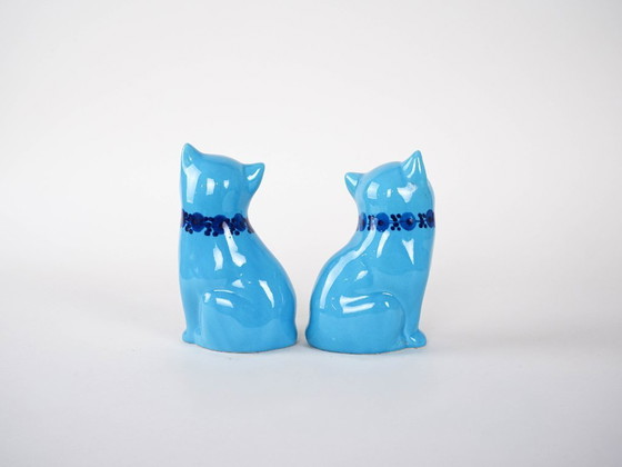 Image 1 of Figurines de chats en céramique, design suédois, années 1970, fabriquées par Guldkroken