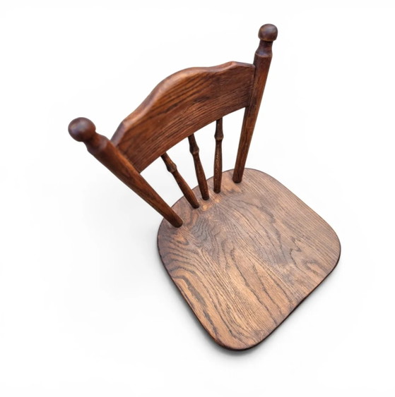 Set of 2 Oak Wood Victorian Child's Stick Back Chairs, 1960s – Dining chairs (photo 8 of 14)