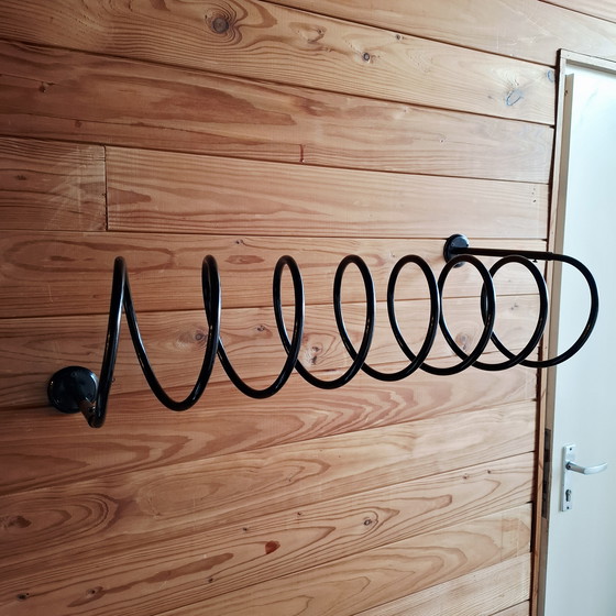 Image 1 of Vintage spiral wall coat rack black 80s