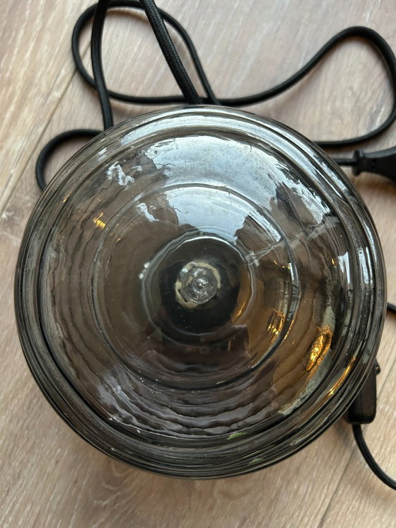 Image 1 of Lampada in vetro fumé - lampada da tavolo/notte - Vintage - alogena