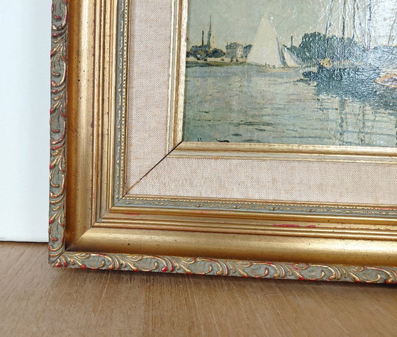Bateaux De Plaisance, Claude Monet - Vintage Reproduction 1950s – Paintings & Drawings, Canvas (photo 4 of 14)