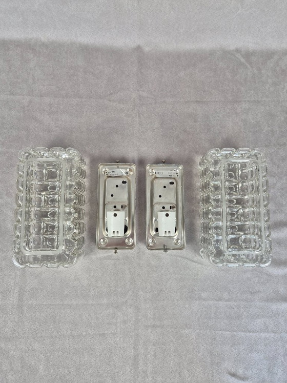 Paire d'appliques murales ERCO 54 090 en verre bullé, style moderne allemand des années 1960. – Glass (photo 11 of 14)