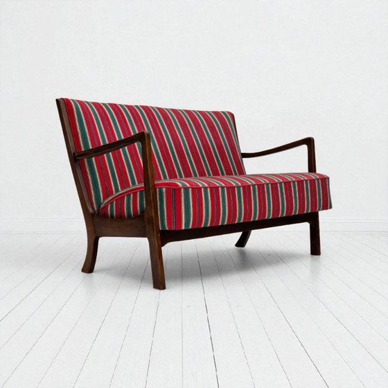 Image 1 of 1960s, Danish 2-seater sofa by Fritz Hansen, furniture wool, original condition.
