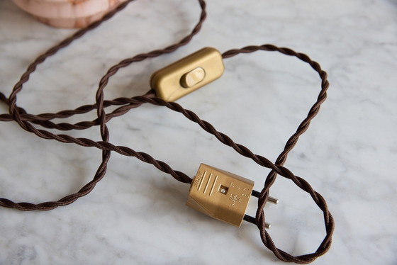 Image 1 of Art Deco roze marmeren draagbare lamp