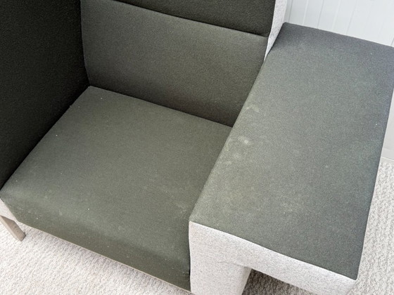 Fauteuil acoustique Palau Casala Bricks avec plateau, vert foncé/gris – polished steel (photo 5 of 10)
