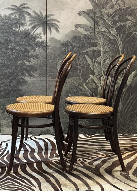 Image 1 of 4 antique Thonet bistro chairs no. 14 with authenticity seal
