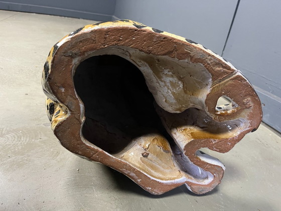 Image 1 of Pair of Italian Glazed Terracotta Leopard Figures, 1960s