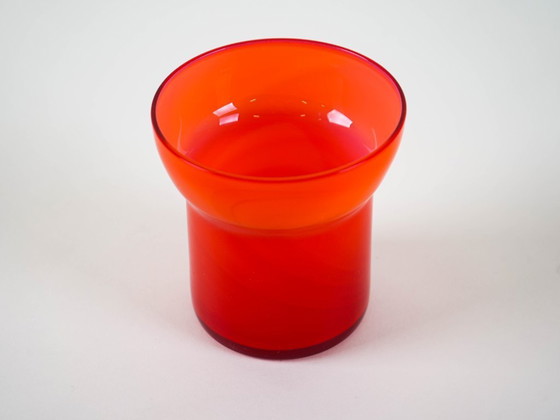 Image 1 of Red glass vase, Danish design, 1970s, made in Denmark