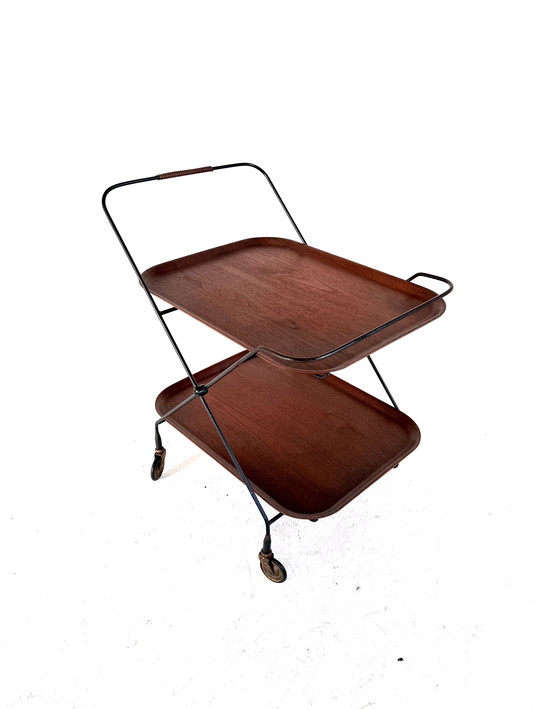 Image 1 of Vintage Teakhouten Trolley, Paul Nagel ‘60