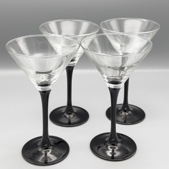 Image 1 of 4er-Set Luminarc-Cocktailgläser mit schwarzem Stiel