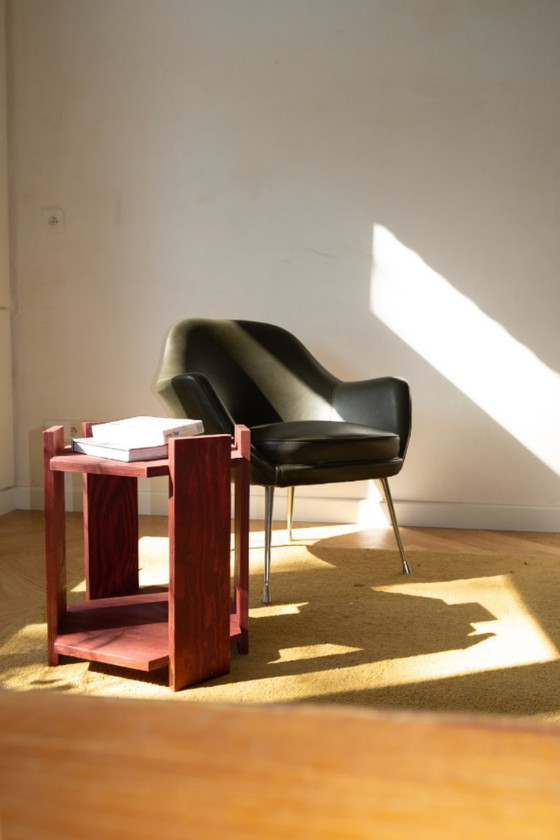 Minimalist Handmade Side Cabinet / Nightstand – Bordeaux Red Wood – Dina De pauw, Side tables (photo 5 of 5)