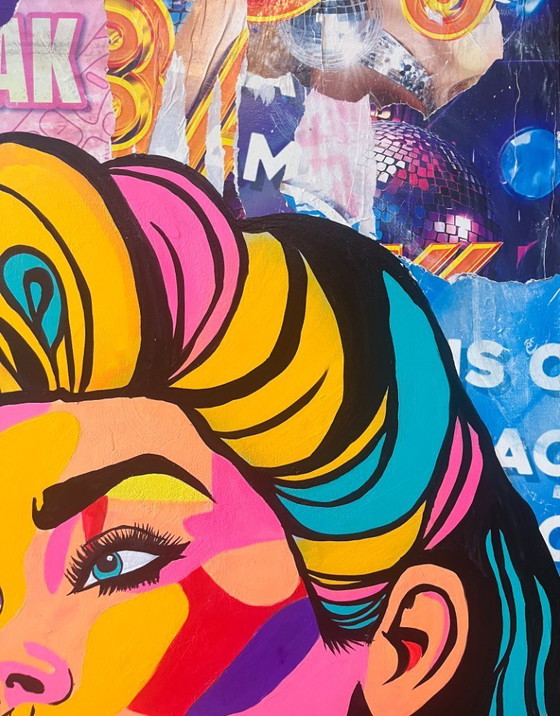 Image 1 of Elektrische Muse – Pop-Art-Gemälde 103 x 83