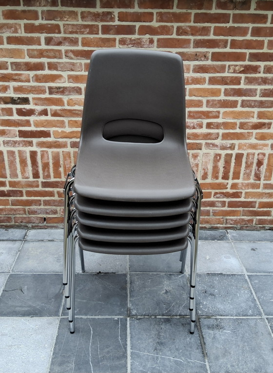 5 sedie vintage di Marko Holland, design di Jac Vogels, circa 70 – Sedie da pranzo, Metal, Plastic (photo 6 of 7)