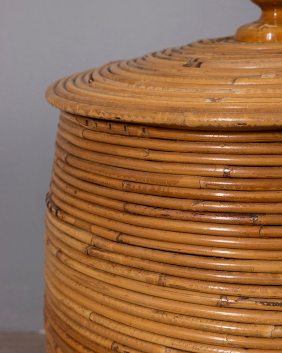Vintage 1960s Italian Design Bamboo Storage Basket – Decorative Objects (photo 5 of 9)
