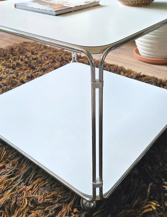 Image 1 of Vintage coffee table on wheels