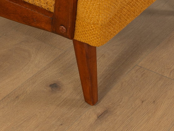 Fauteuil des années 1950 – Rattan, Textile (photo 7 of 8)