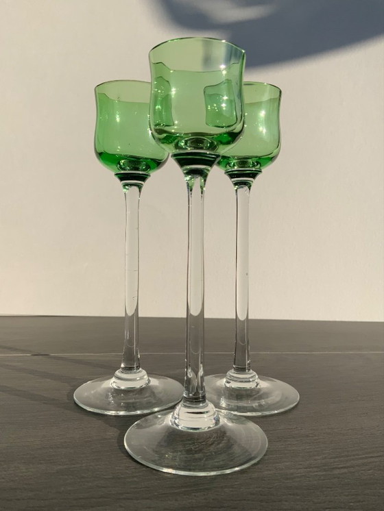 Image 1 of Juego de 3 copas de licor Art Nouveau - Bakalowits & Söhne - Meyr's Neffe - Viena c. 1902​