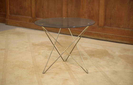Tavolino in ottone e vetro, design anni '60. – Tavolini, Cristallo (photo 3 of 7)