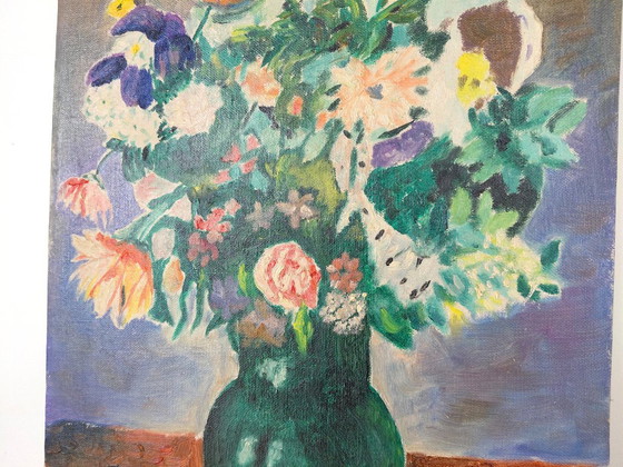 Vintage Floral Still Life, Impressionistic Early 1960s – Paintings & Drawings, Canvas (photo 8 of 10)