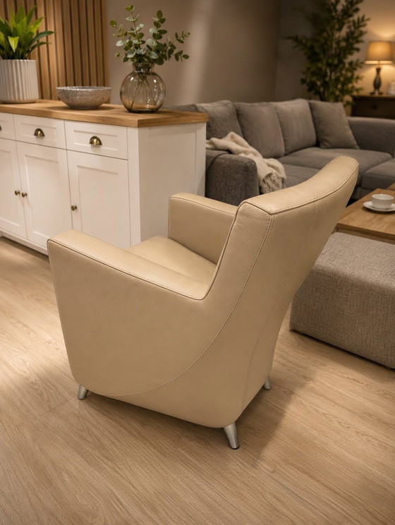 Image 1 of Leolux Dolcinea Leather Armchair Cream