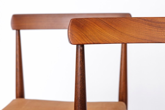 Image 1 of Pair Vintage Danish Rosewood Dining Chairs, 1960s Mid-Century Modern, Leather Seats