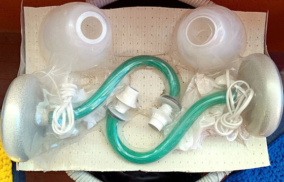 Image 1 of MURANO Sylcom Paire de ravissants abat-jour, neufs, faits main - Fabriqués en Italie