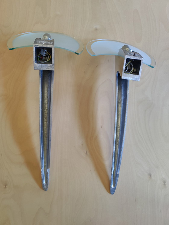 Image 1 of Set (2) di lampade da parete Alien, di Joan Auger per Metalarte anni '80