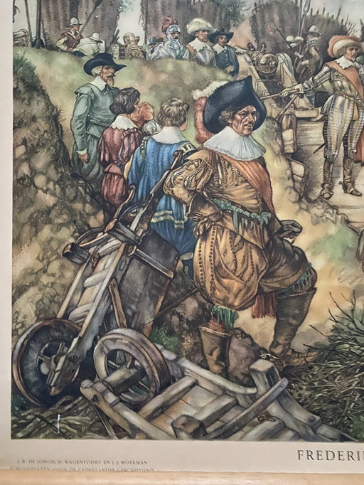 Schulkarte 1930er Frederik Hendrik vor ’S-Hertogenbosch 1629