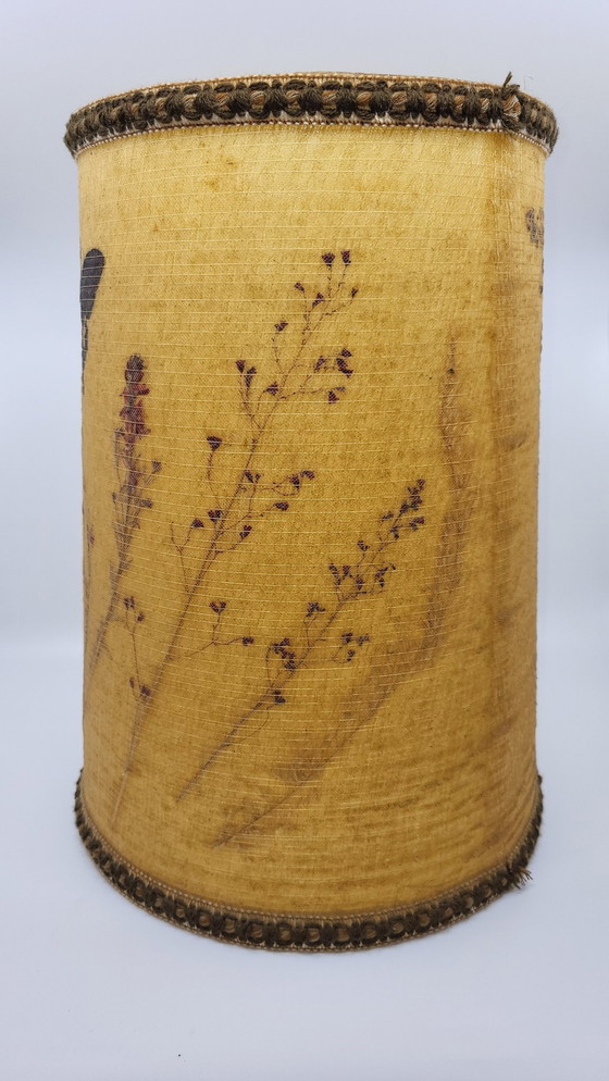 Image 1 of Lampe Accolay en Céramique et Abat Jour Herbier, France 1970