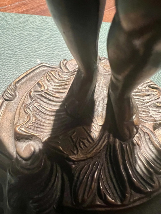 Zeldzaam! Art Nouveau Brons van Farbel - 'The Cueilette' (Arbor), gesigneerd en met gieterijmerk (photo 7 of 8)
