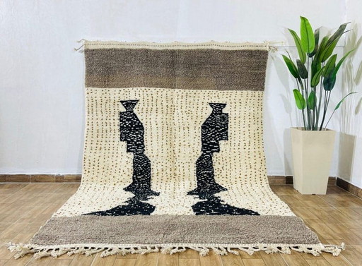 High-quality, traditional, handcrafted Beni Ouraine Berber rug, size 3/4 m